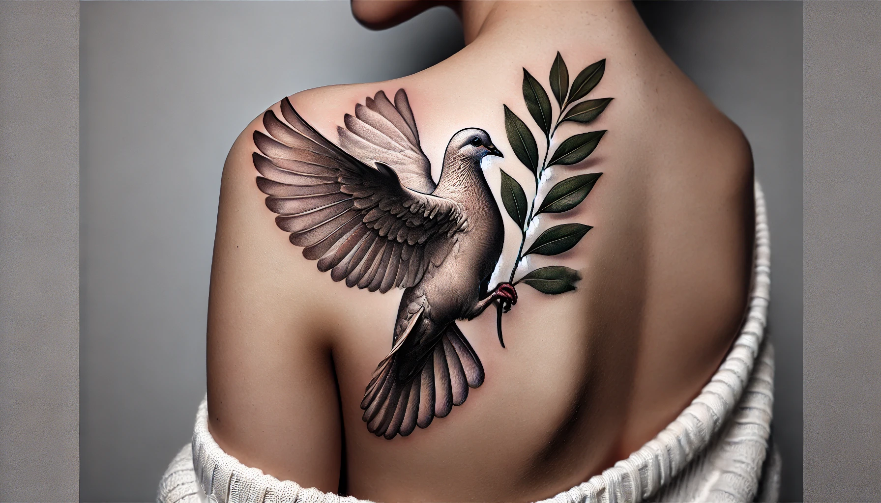 Dove with Olive Branch Tattoo