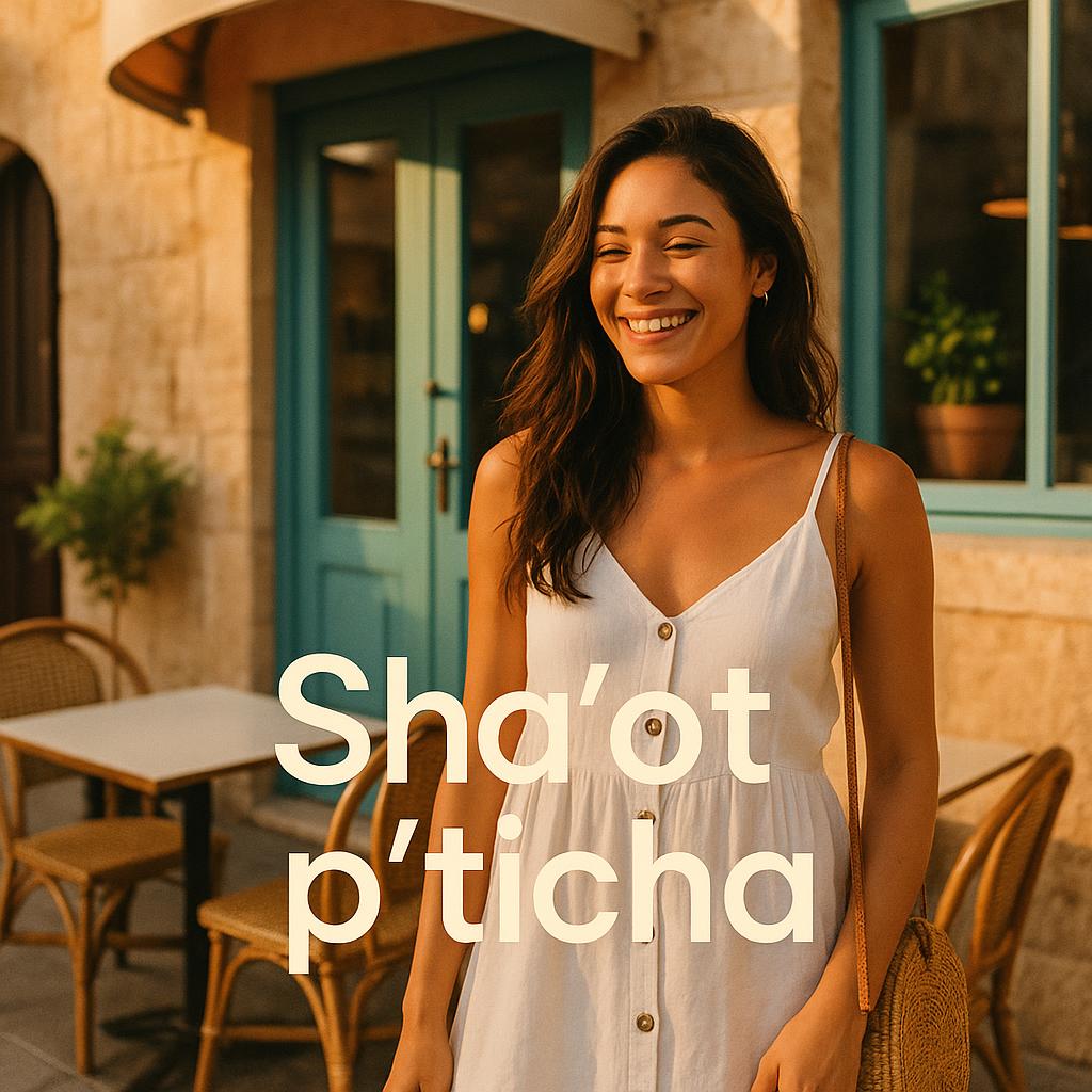 1 Minute Hebrew-שעות פתיחה,Sha’ot pticha