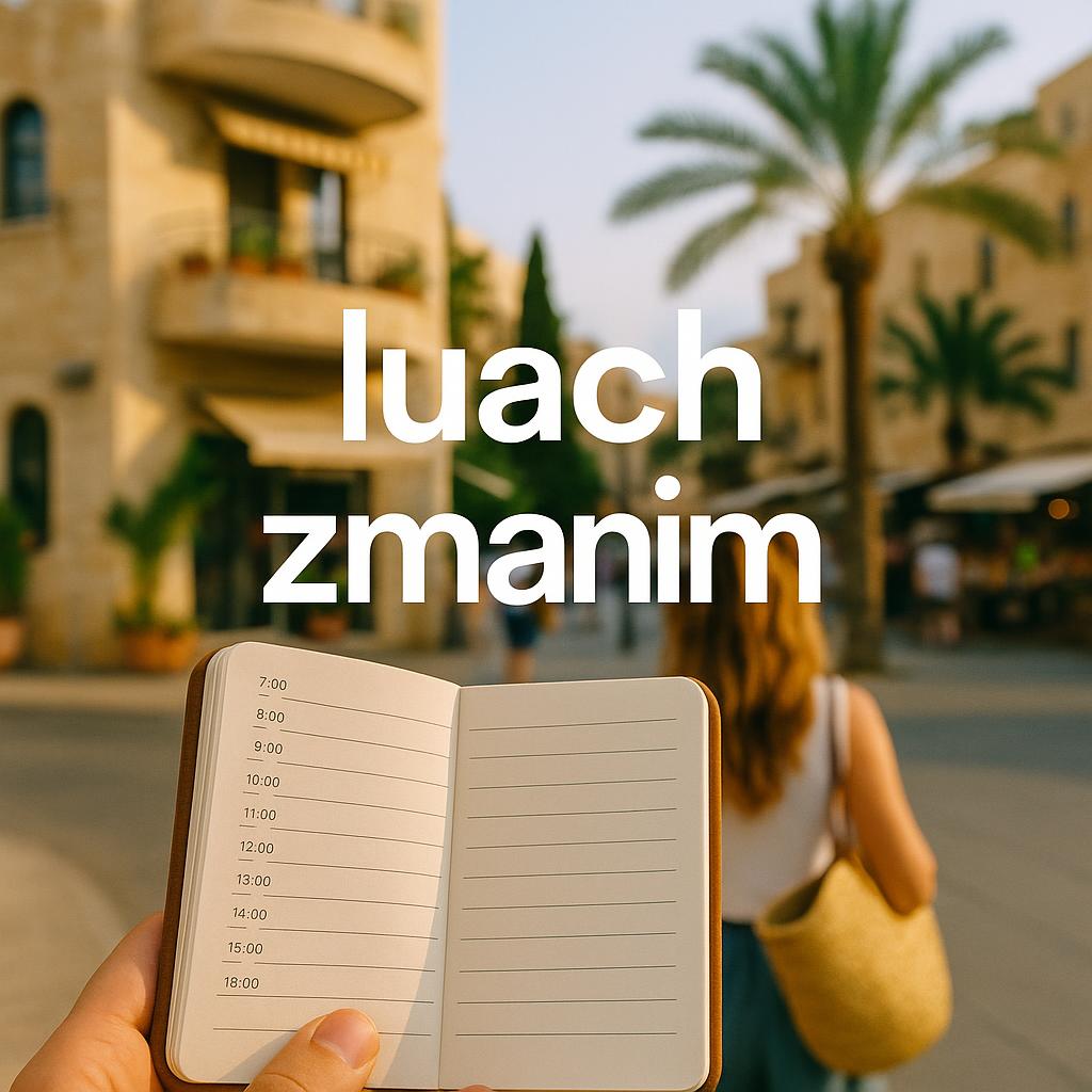1 Minute Hebrew-לוח זמנים,luach zmanim