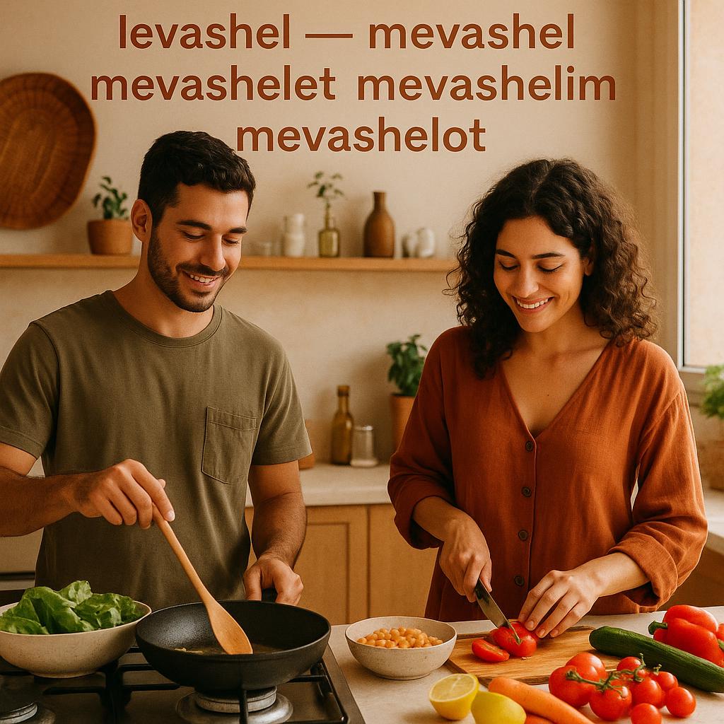 1 Minute Hebrew-לבשל — מבשל מבשלת מבשלים מבשלות,levashel — mevashel mevashelet mevashelim mevashelot